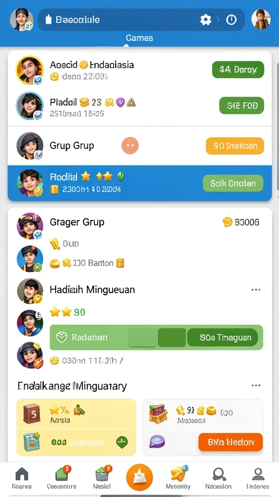 Interaksi sosial dengan pemain lain.