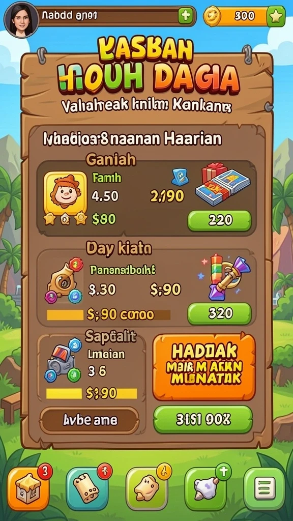 Misi menantang yang tersedia di setiap level.