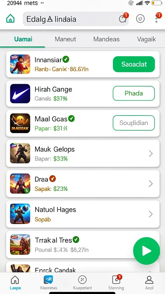 Screenshot menunjukkan level menakjubkan dengan banyak rintangan.