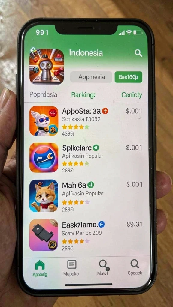 Leaderboard yang menampilkan peringkat pemain secara real-time.